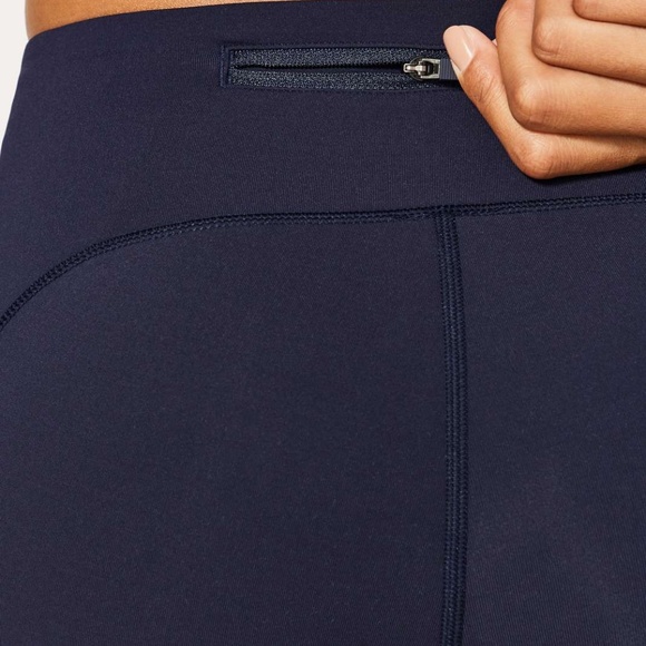 Lululemon Speed Up Cropped Running Leggings Size 4 Midnight Navy - Picture 4 of 8
